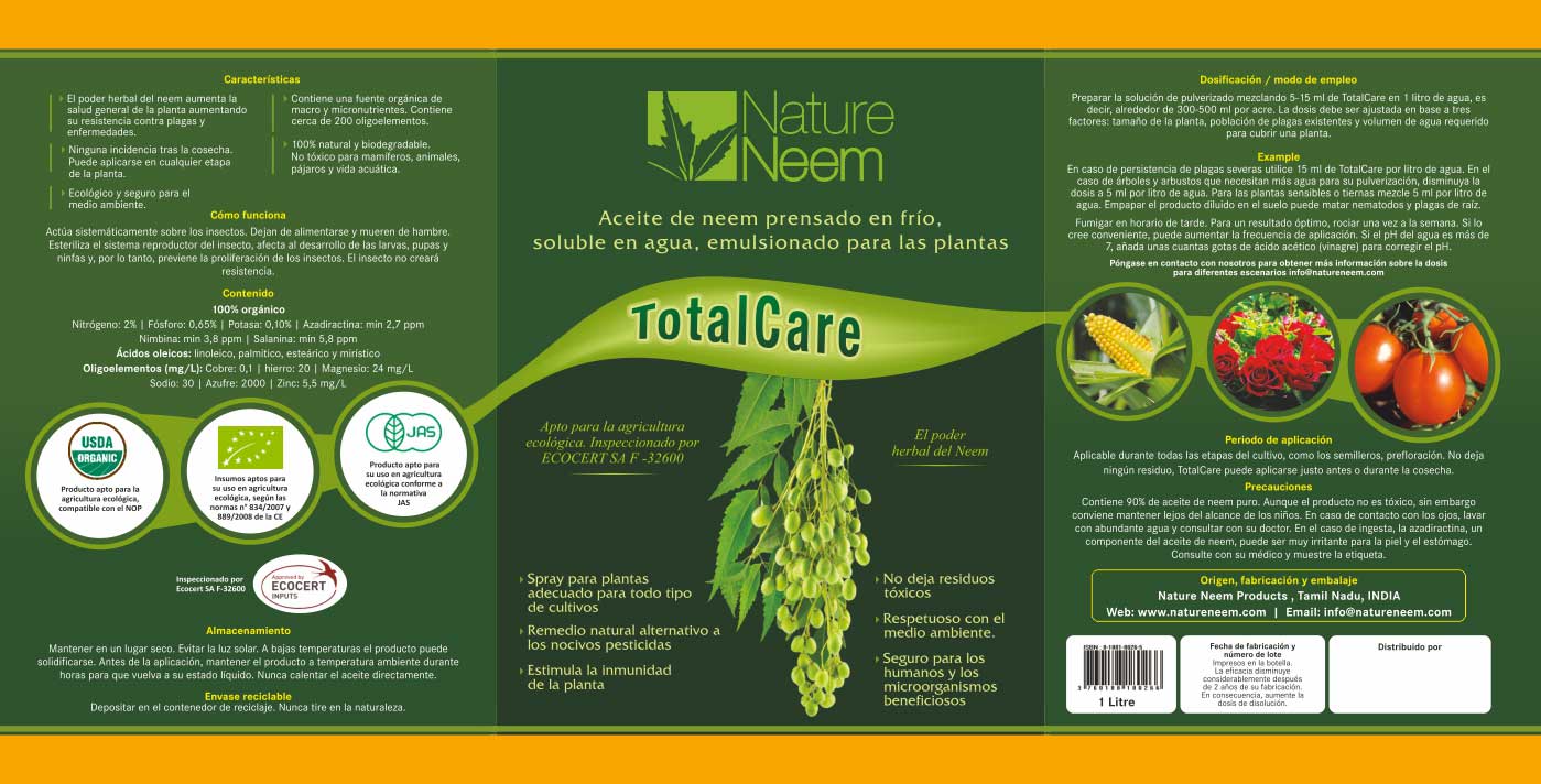 NatureNeem TotalCare Spanisches Label