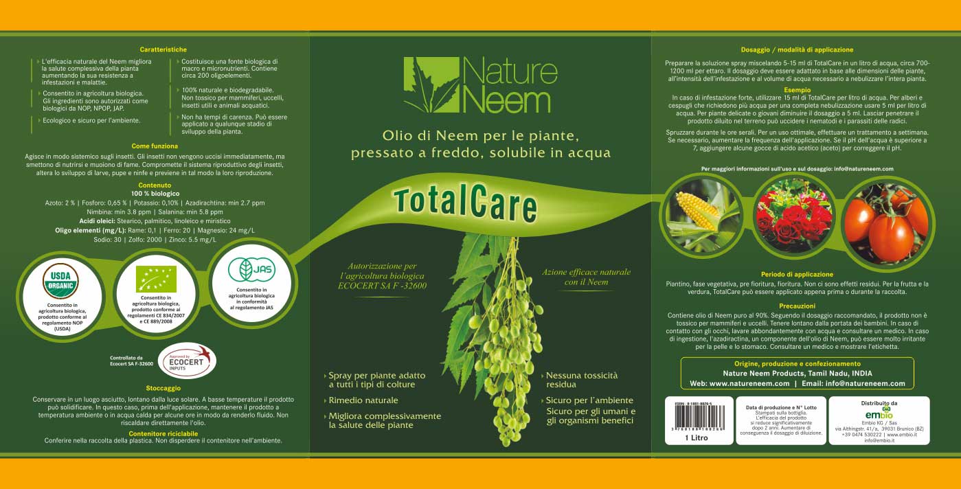NatureNeem TotalCare Italienisches Label